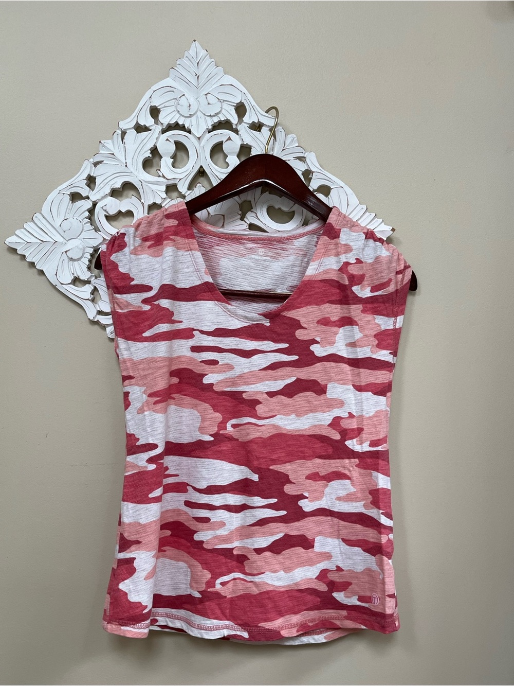 T by Talbots Pink Camouflage Top